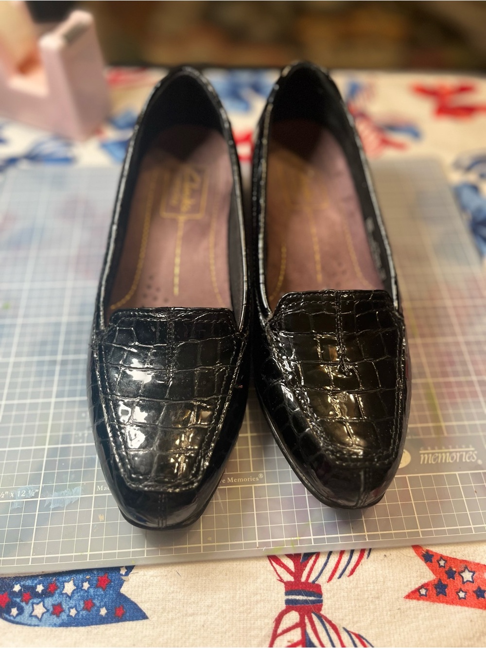 Clark’s, Active Air -Black Croc-Embossed Slip-On Loafers